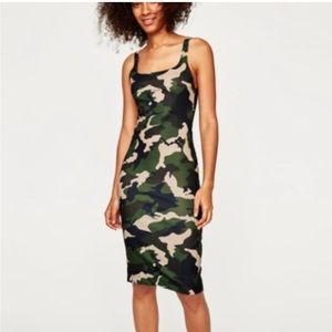 NWT Zara camouflage midi dress